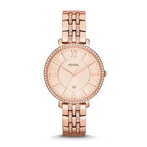 Ladies Jacqueline Rose Gold Crystal Watch Rose Gold Dial