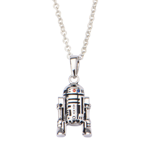 Star Wars Women's 925 Sterling Silver R2-D2 Gem Pendant, 18"
