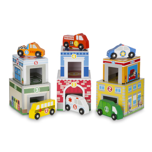 Melissa & Doug Nesting & Sorting Buildings & Vehicles
