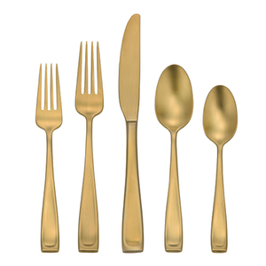 Moda Lux 45pc Flatware Set Brushed Gold