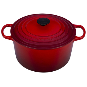 Signature Enamel 5.25 Qt Cast Iron Round Deep French Oven Cherry