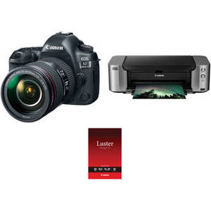 EOS 5D Mark IV DSLR Camera with 24-105mm Lens and Inkjet Printer Kit