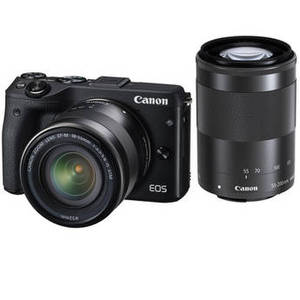 EOS M3 Mirrorless Digital Camera with 18-55mm and 55-200mm Lenses (Black)