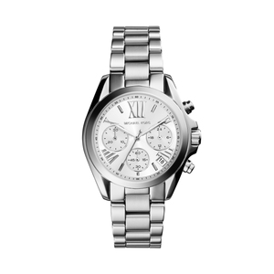 Ladies Mini Bradshaw Silver-Tone Chronograph Watch Silver Dial
