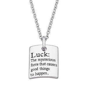 Sterling Silver Luck Sentiment Necklace