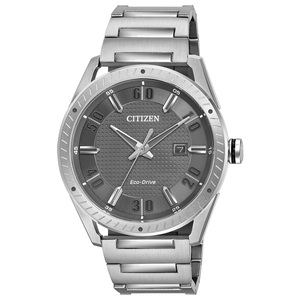 Mens CTO Eco-Drive Silver-Tone Watch Gray Dial