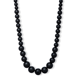 Hematite Bead Graduated Sterling Silver Necklace