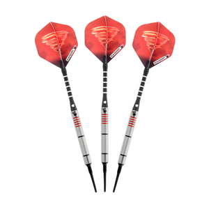 Elkadart Tornado Tungsten Soft Tip Dart Set 4 Red and 2 Black Rings 18 Grams