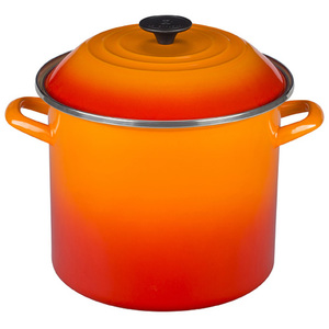 10 Qt Enamel-On-Steel Covered Stockpot Flame