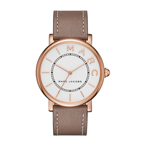 Ladies Roxy Brown Leather Strap Watch White Dial