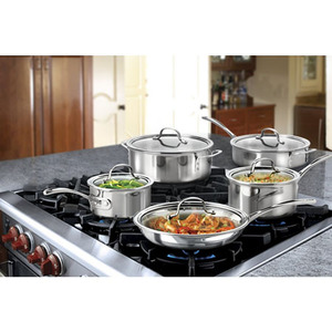 Tri-Ply Stainless Steel 10-pc. Cookware Set