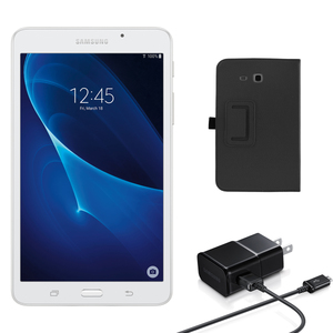 Galaxy Tab A 7.0 8GB White w/ Cover and Travel Charger