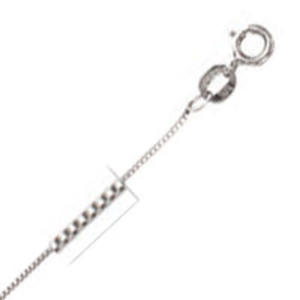10k White Gold 20"  0.7mm Box Chain Necklace - O Ring Clasp