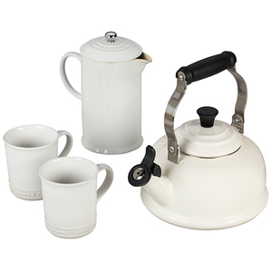 French Press & Mug Set White