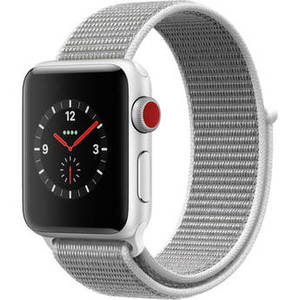 Watch Series 3 38mm Smartwatch (GPS + Cellular, Silver Aluminum Case, Seashell Sport Loop)