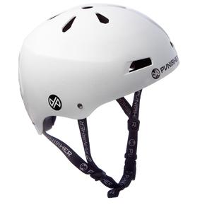 Punisher Skateboards Youth 13-vent Metallic Flake Bright White Dual Safety Certified BMX Bike and Skateboard Helmet, Size Medium