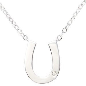 Diamond & Sterling Silver Horseshoe Necklace