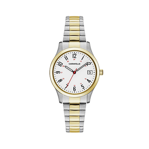 Ladies Silver & Gold-Tone Comfort-Fit Watch White Dial