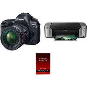 EOS 5D Mark IV DSLR Camera with 24-70mm Lens and Inkjet Printer Kit