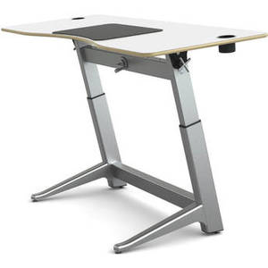 Locus Standing Desk with Glacier White Laminate Top (30 x 72")