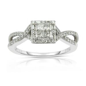 Tradition Diamond 1/2Ctw 10K White Gold Diamond Ring