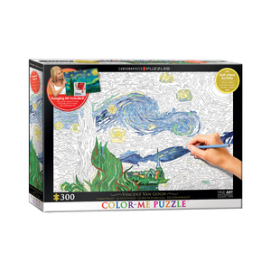 EuroPuzzles Color-Me Puzzle - Vincent Van Gogh's Starry Night: 300 Pcs
