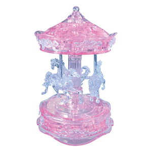 Bepuzzled 3D Crystal Puzzle - Carousel (Pink): 83 Pcs
