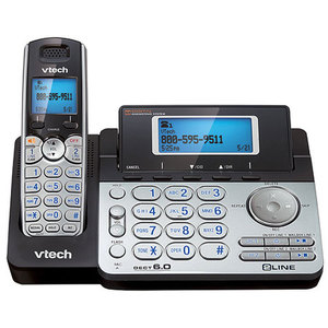DECT 6.0 2-Line Expandable Cordless Phone 1 Handset
