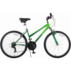 Titan Trail 21-speed Suspension Women's Mountain Bike, Green and Dark Green