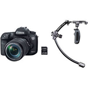 EOS 7D Mark II DSLR Camera and 18-135mm f/3.5-5.6 USM Lens & W-E1 Wi-Fi Adapter with Stabilizer Kit