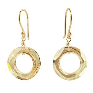 Swarovski Elements Cosmic Ring With Gold Plated Sterling Silver Earrings