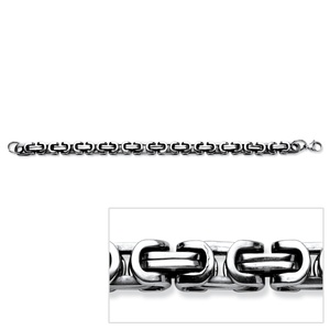 PalmBeach Jewelry Men's Interlocking Link Bracelet in Stainless Steel 9&quot;