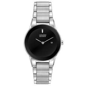 Womens Axiom Eco-Drive SSteel Watch Black Dial