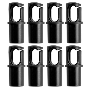 Upper Bounce Universal Trampoline Pole Cap Enclosure Net Hook  Fits for 1" or 1.5" Diameter Pole - set of 8 - Black