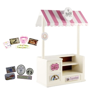 The Queen's Treasures Concession Shoppe and Changeable Signs for 18in Girl Dolls, Bake Shoppe, Shoe Shoppe, Tea Room Signs, canopy,register,money