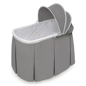 Badger Basket Cuddles Rocking Doll Bassinet - Gray/White