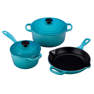 5pc Cast Iron Cookware Set Caribbean
