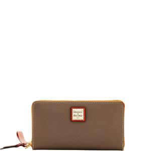 Pebble Grain Large Zip Around Wristlet