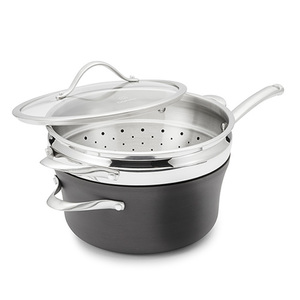 Contemporary Nonstick 4.5 Qt Sauce Pan w/Steamer Insert