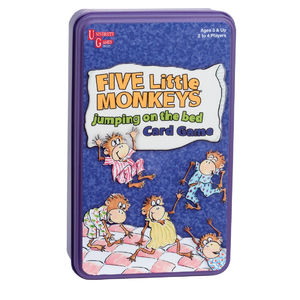 University Games Five Little Monkeys Jumping on the Bed Card Game in a Tin