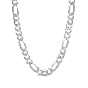 Sterling Silver 250 Gauge Diamond Cut Figaro Chain, 22 Inches