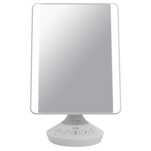 Flat Panel Vanity Mirror w/ Bluetooth Audio and USB Charging White