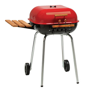 Swinger Charcoal Grill with Side Shelf Red