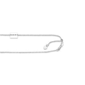 10k White Gold Adjustable 1.0mm Rope Chain Necklace - 22 Inch