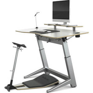 Locus Bundle Pro with Glacier White Desk/Seat, Anti-Fatigue Mat & Accessories (30 x 72")