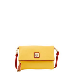 Pebble Grain Foldover Zip Crossbody