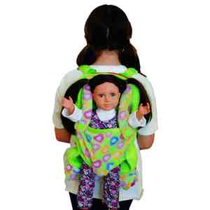 The Queen's Treasures Green Child's Backpack & Doll Carrier w/Sleeping Bag For 18&quot; Doll Clothes and Accessory Storage