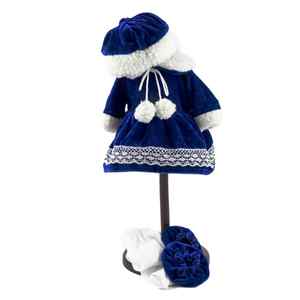 The Queen's Treasures 15" Doll Clothes for American Girl  Bitty Baby & Bitty Twins  Blue Velvet Dress  Hat  tights & Shoes