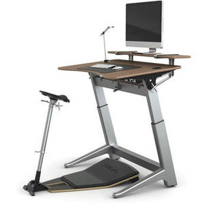 Locus Bundle Pro with Black Walnut Desk, Matte Black Seat, Anti-Fatigue Mat & Accessories (30 x 48")
