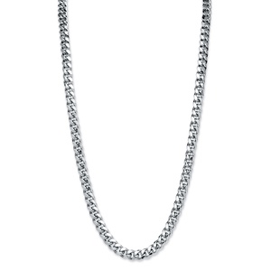 PalmBeach Jewelry Men's 10.5 mm Curb-Link Chain Necklace in Silvertone 30"